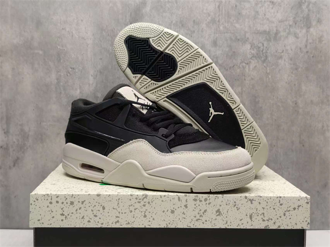 Women's Running weapon Jordan 4 Black/White Shoes 018